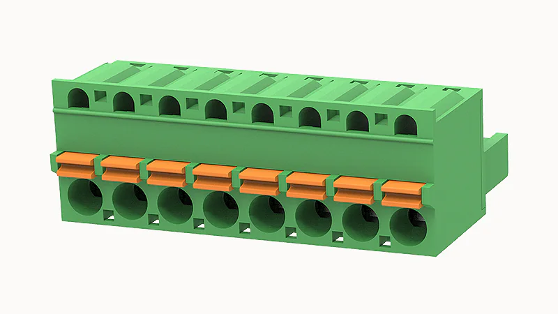 PCB розетка 2EDGKD-5.08-08P-14 - Розеточный разъем, PCB, на кабель, прямой, шаг 5,08 мм, 8 полюсов, сечение проводников: 0.2 - 2.5 мм кв., Push-in фиксация провода, 320V, 20А, цвет: зеленый, серия 2EDGKD