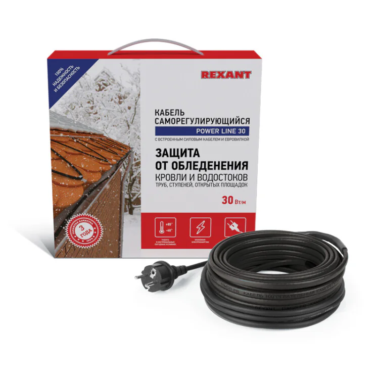 Кабель греющий саморегулирующийся POWER Line 30SRL-2CR, 6м/180Вт 51-0653