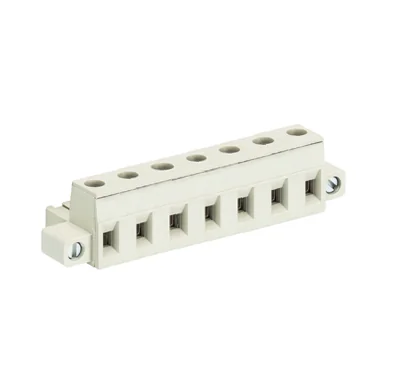 Розетка Wiecon 8313 B / 7 F - Розеточный разъем, угловой, на кабель, с монтажными фланцами, шаг 7,50 мм, 7 полюсов, номинальное сечение: 2,5 мм кв., винтовая фиксация провода, 690V, 12А, с маркировкой, цвет: серый, серия 8313 F