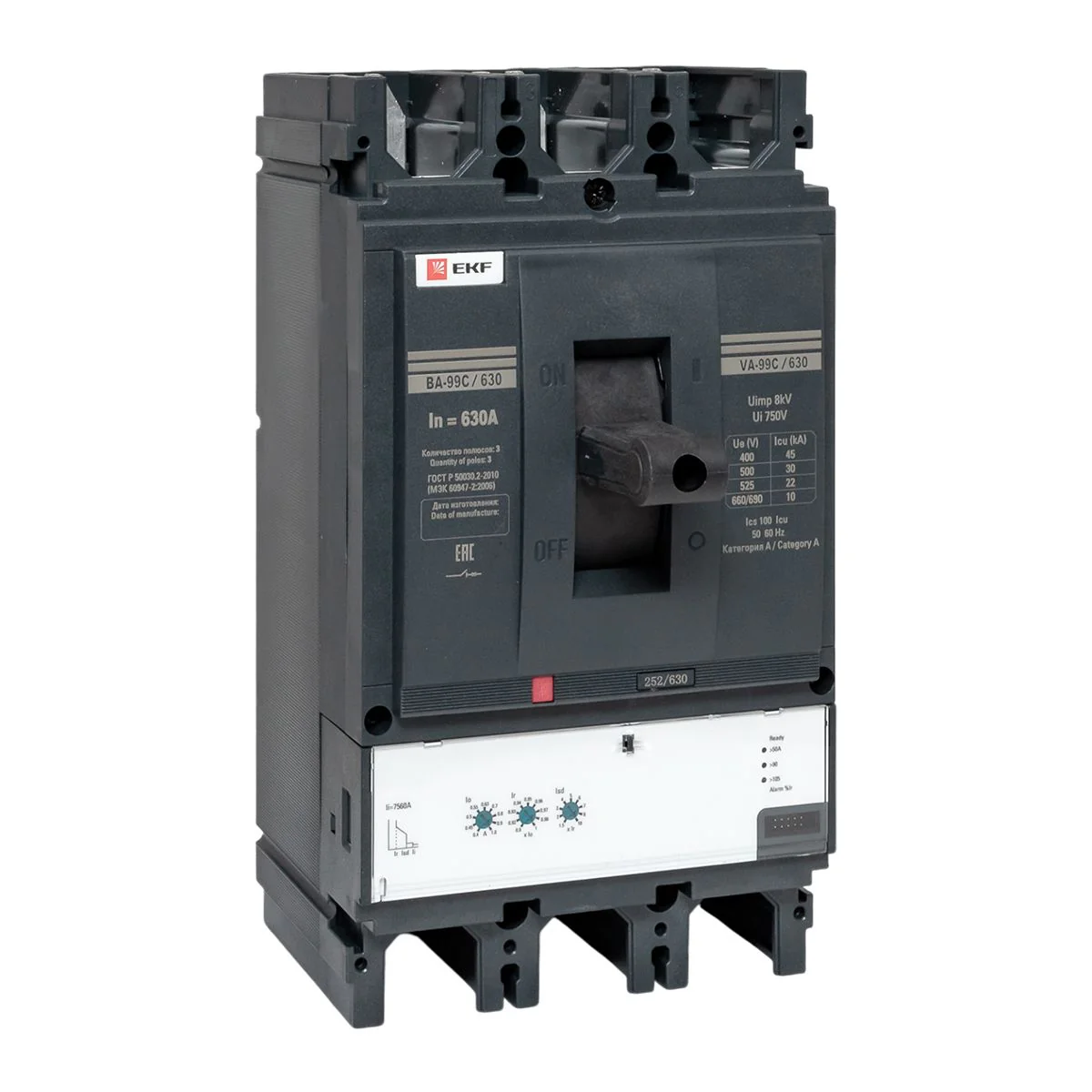 Выключатель автоматический 3п 630/630А 45кА ВА-99C Compact NS PROxima mccb99C-630-630