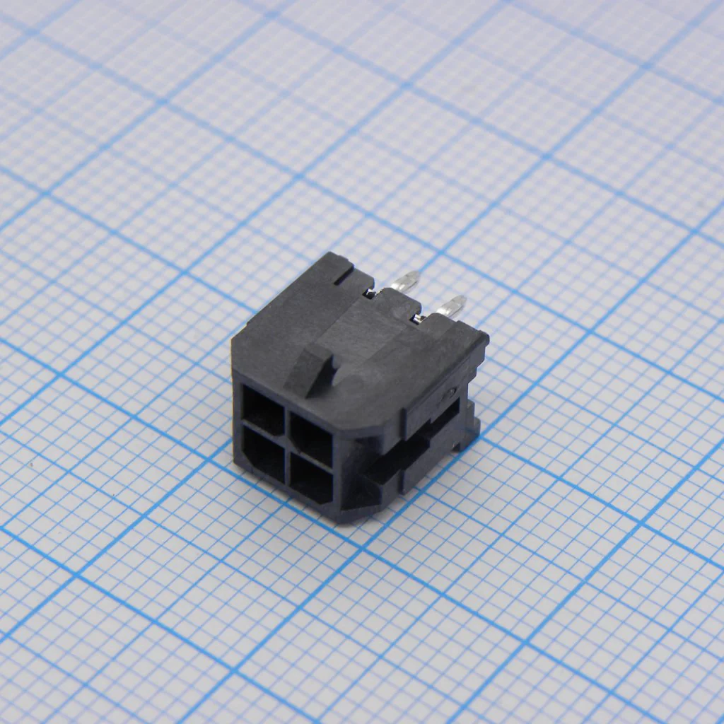 430450412 - Прямоугольный разъем, Серия Micro-Fit 3.0 43045, 4 контакт(-ов), Штыревой Разъем, 3 мм