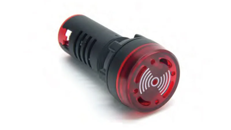 Индикатор  DT22A-FBZ/RDAC/DC24 - Индикатор звуковой и световой, в сборе, цвет: красный, 24VDC, увеличенный размер, пластиковая обойма индикатора