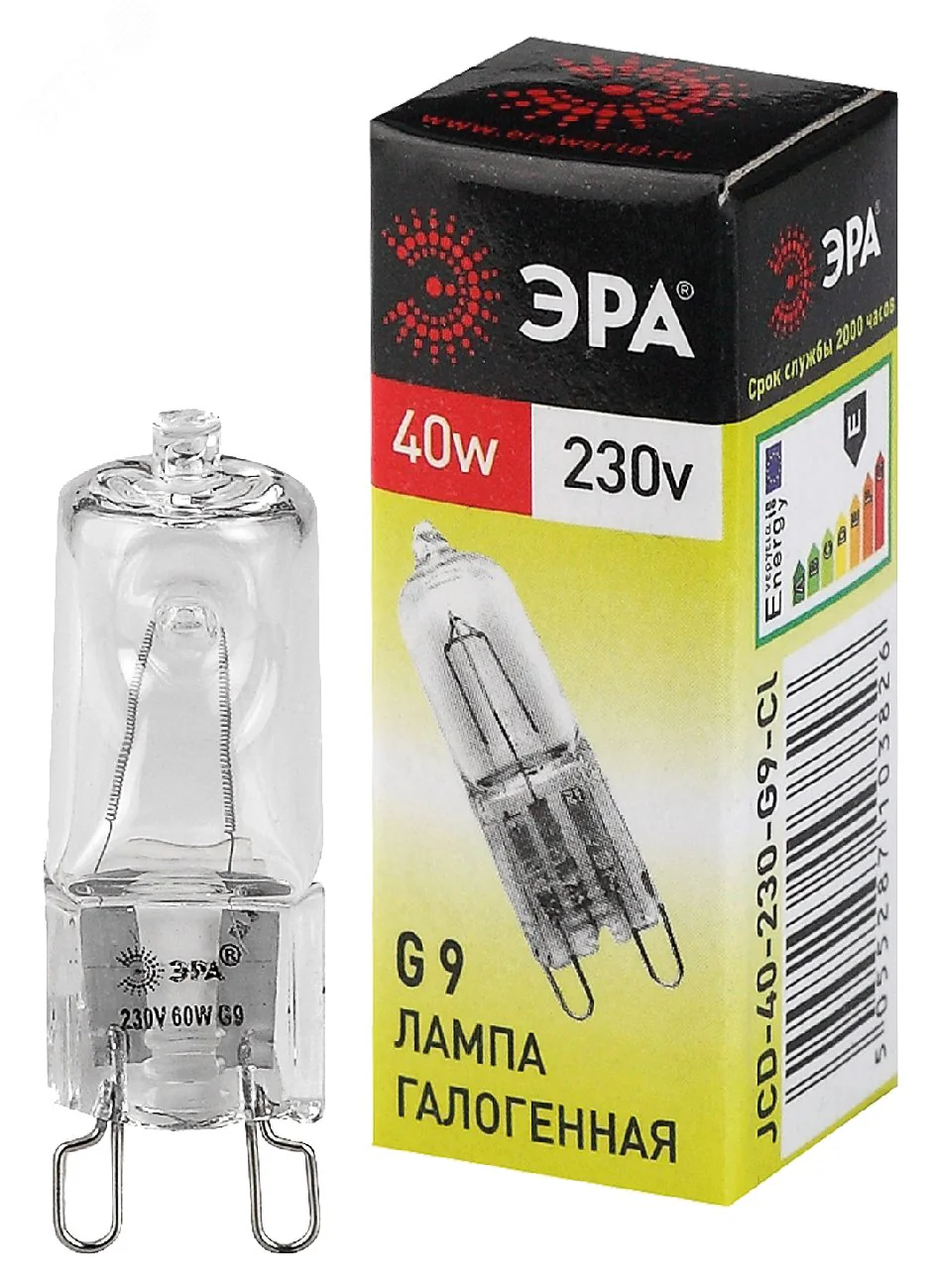 Лампа галогенная G9-JCD-40-230V-Cl 40Вт капсула G9 230В C0027378