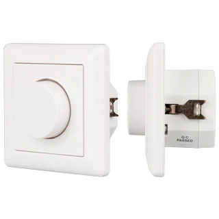 INTELLIGENT ARLIGHT Роторная панель DALI-233-BR-DIM-IN (BUS, 230V) 026772 - Встраиваемая поворотная панель с выходом DALI. Установки адреса нет (Broadcast). Питание 100-240 VAC, встроенный источник тока для DALI-линии (выход 125 mA). До 32 устройств DALI.