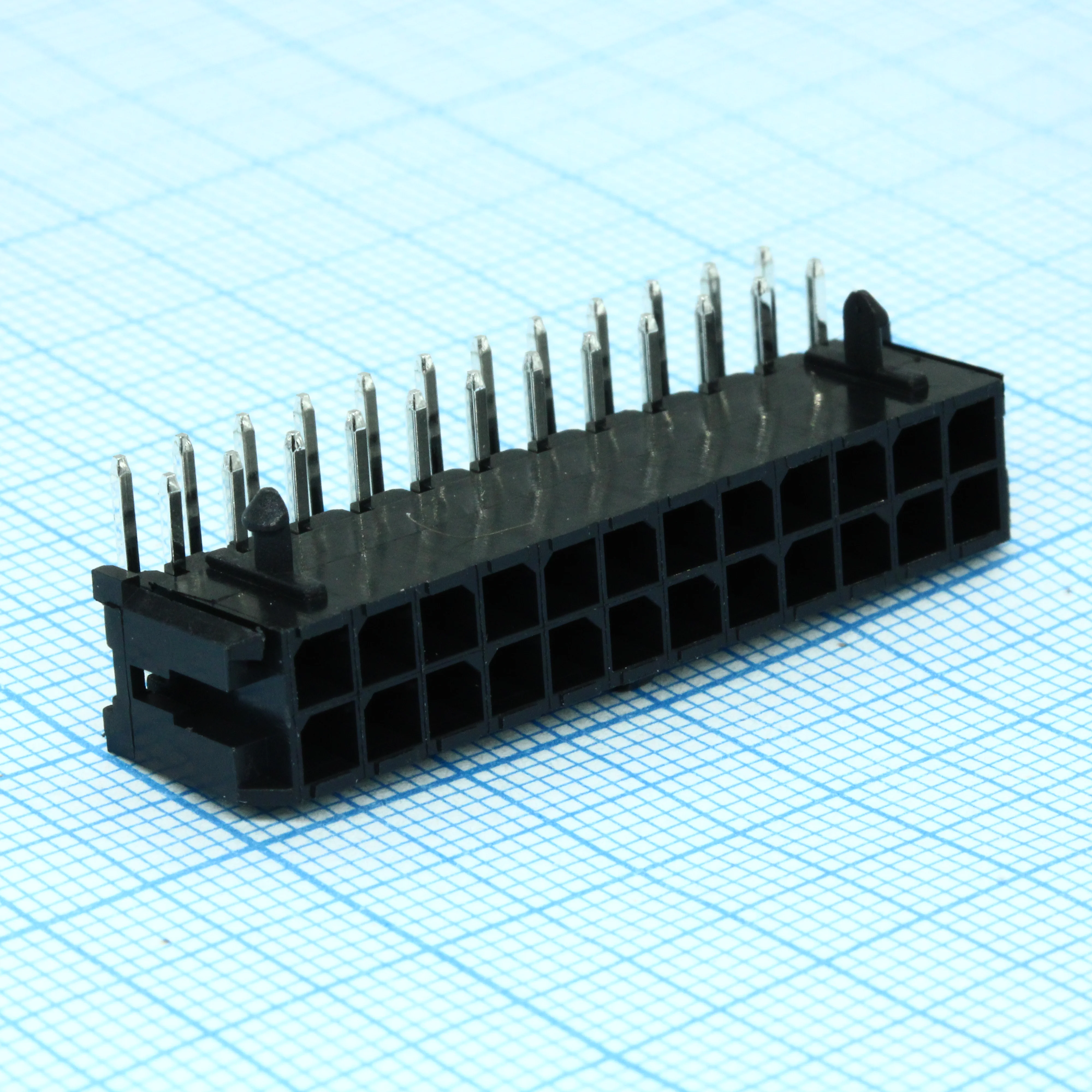 KLS1-XM1-3.00-2X12-R - Разъем Micro-Fit вилка на плату, прямой угол с фиксацией, 24 контакта, шаг 3мм