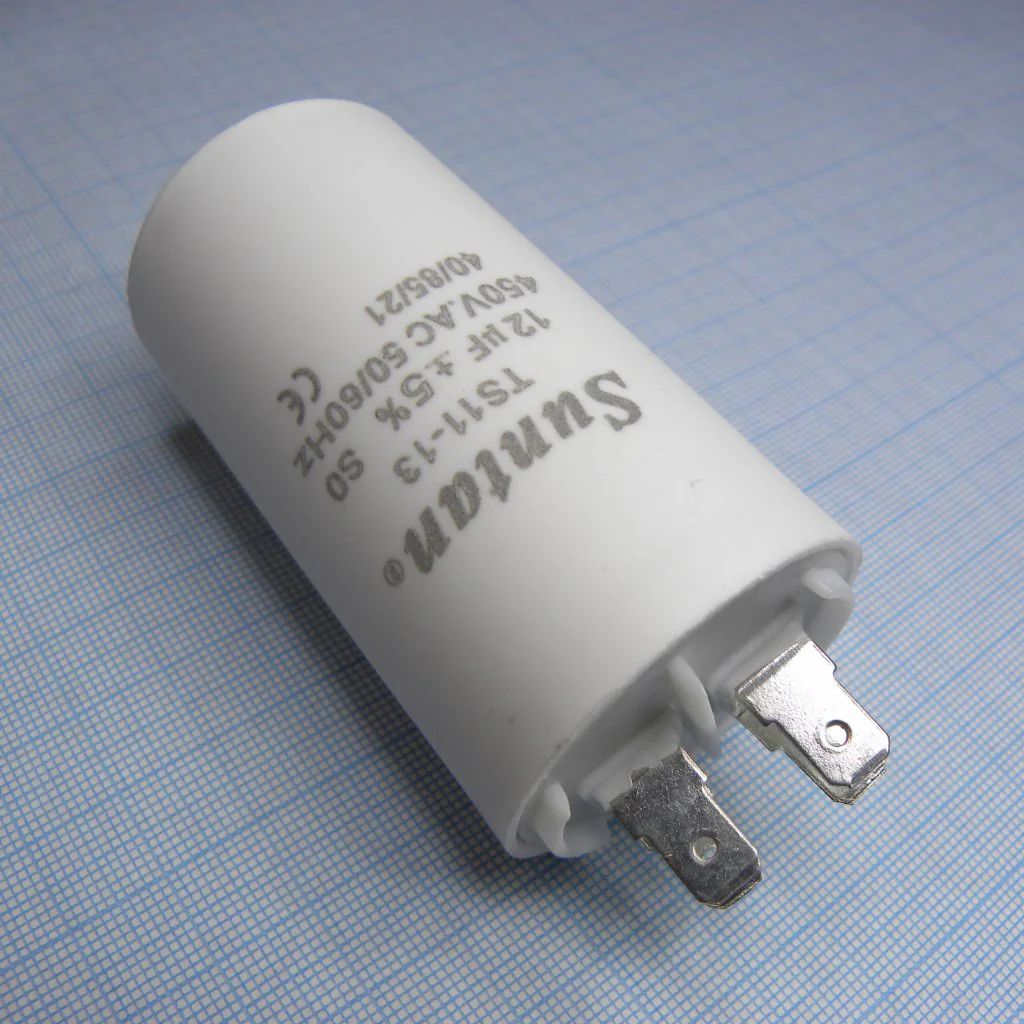 TS1113Q0126JSB000R - Конденсатор пленочный 12мкФ 450В ±5% (40 X 70мм) монтаж на шпильку алюминиевый цилиндрический корпус 85°С