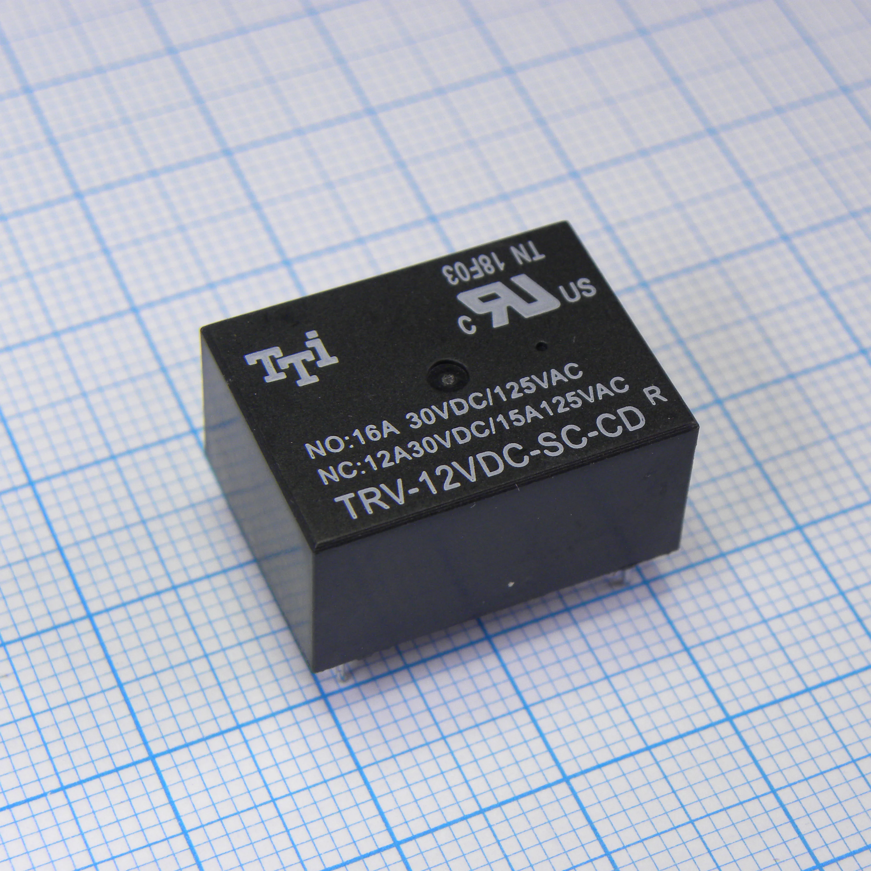TRV-12VDC-SC-CD-R - Катушка: 12 В 0,45 Вт 320 Ом Контакты: 1 переключающий 16 А 250 В перем. Материал: AgSnIn Габариты 22,3х16,5х11,2 мм
