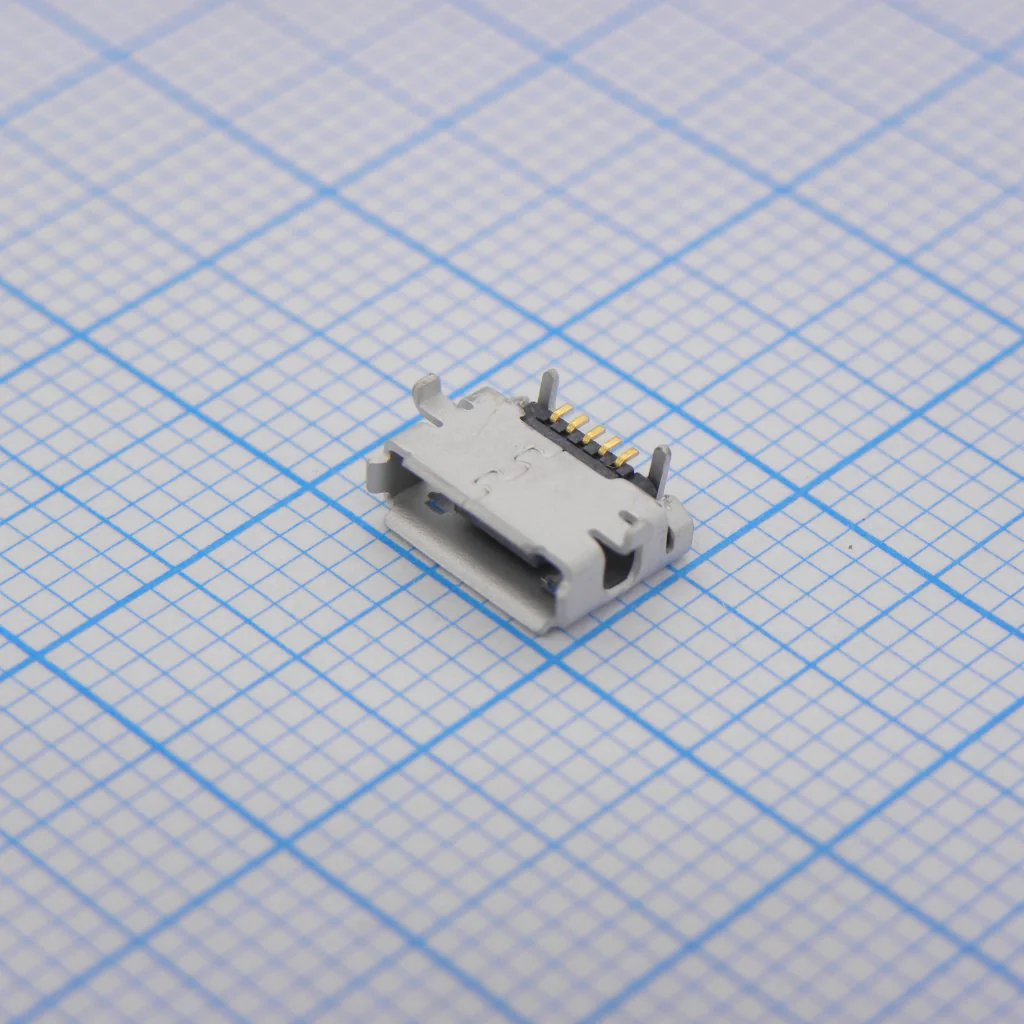 475890001 - Разъем Micro USB тип B, USB 2.0, розетка, 5 вывод(-ов), Поверхностный Монтаж, Прямой Угол