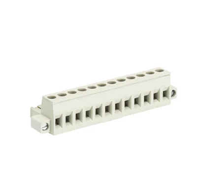 Розетка Wiecon 8113 B / 12 F OB - Розеточный разъем, прямой, на кабель, с монтажными фланцами, шаг 5,00 мм, 12 полюсов, номинальное сечение: 2,5 мм кв., винтовая фиксация провода, 400V, 12А, без маркировки, цвет: серый, серия 8113 F OB