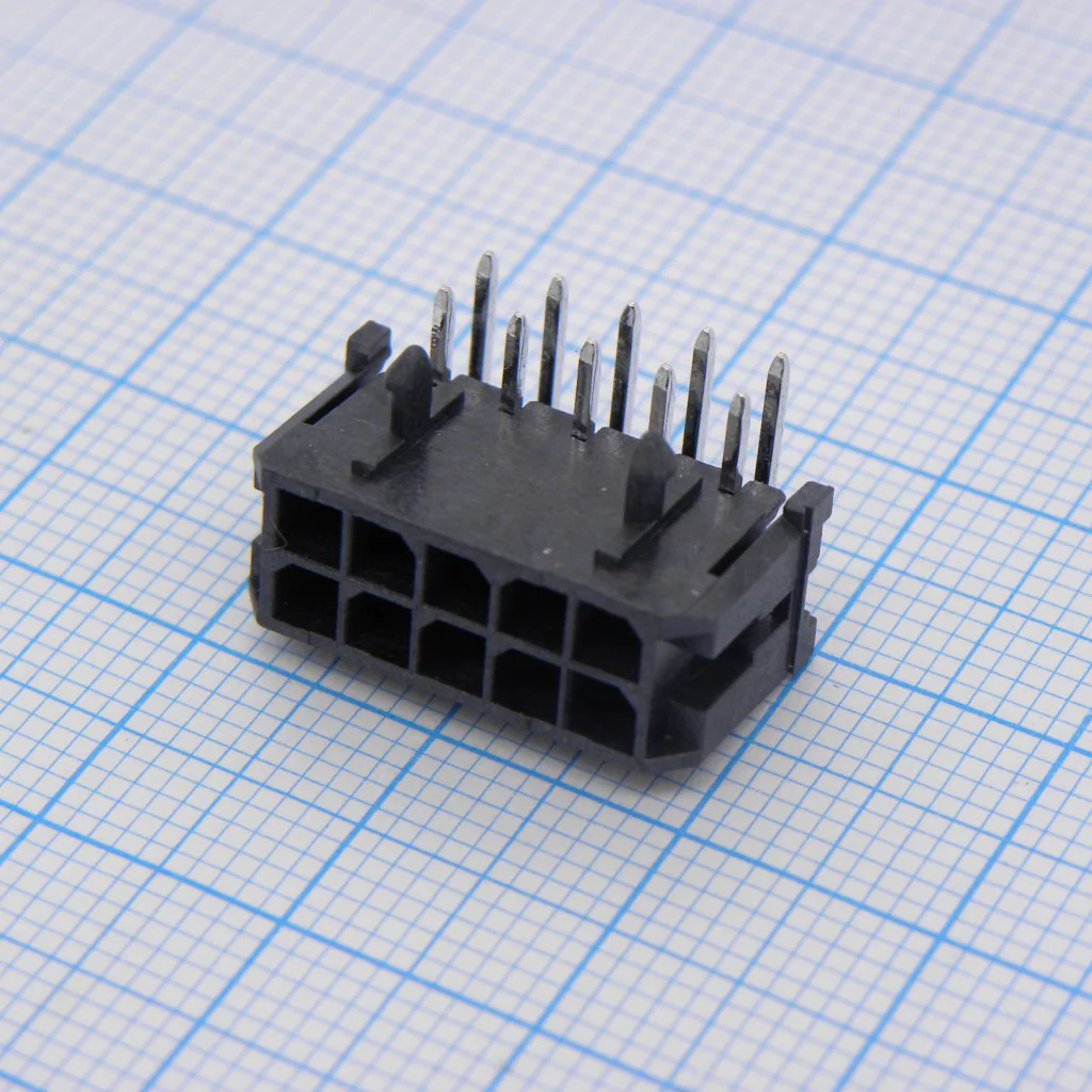 430451000 - Прямоугольный разъем, Серия Micro-Fit 3.0 43045, 10 контакт(-ов), Штыревой Разъем, 3 мм