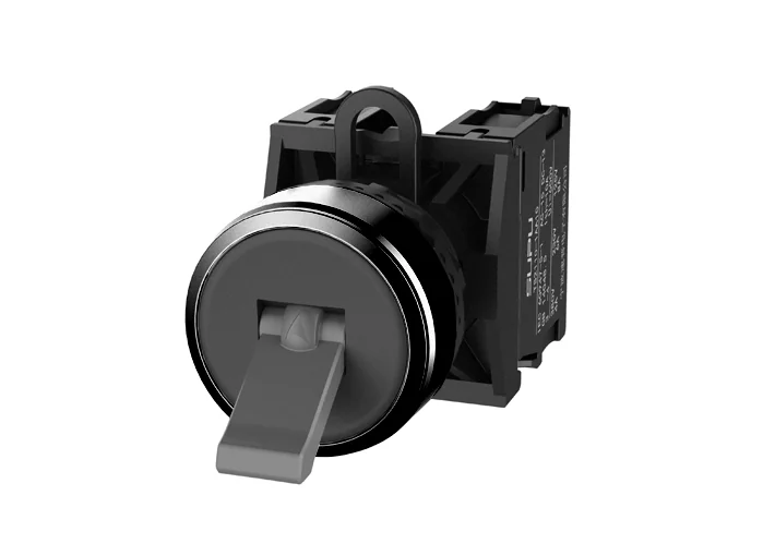 Тумблер (черный) TS2510-0NM60-S20 - Тумблер, без блокировки, без подсветки, пластиковое переднее кольцо, с мгновенным нажатием, с контактной группой 2NO, диаметр головки кнопки 29,5 мм, диаметр посадочного отверстия: 22 мм, цвет: черный