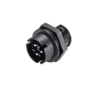 Разъем RST08i3 S S1 M02H SW - Вилочный разъем в панель М14, IP68(69k), 3 полюса, цвет: черный, номинальные характеристики: 250V/400V 8A, серия gesis RST MICRO