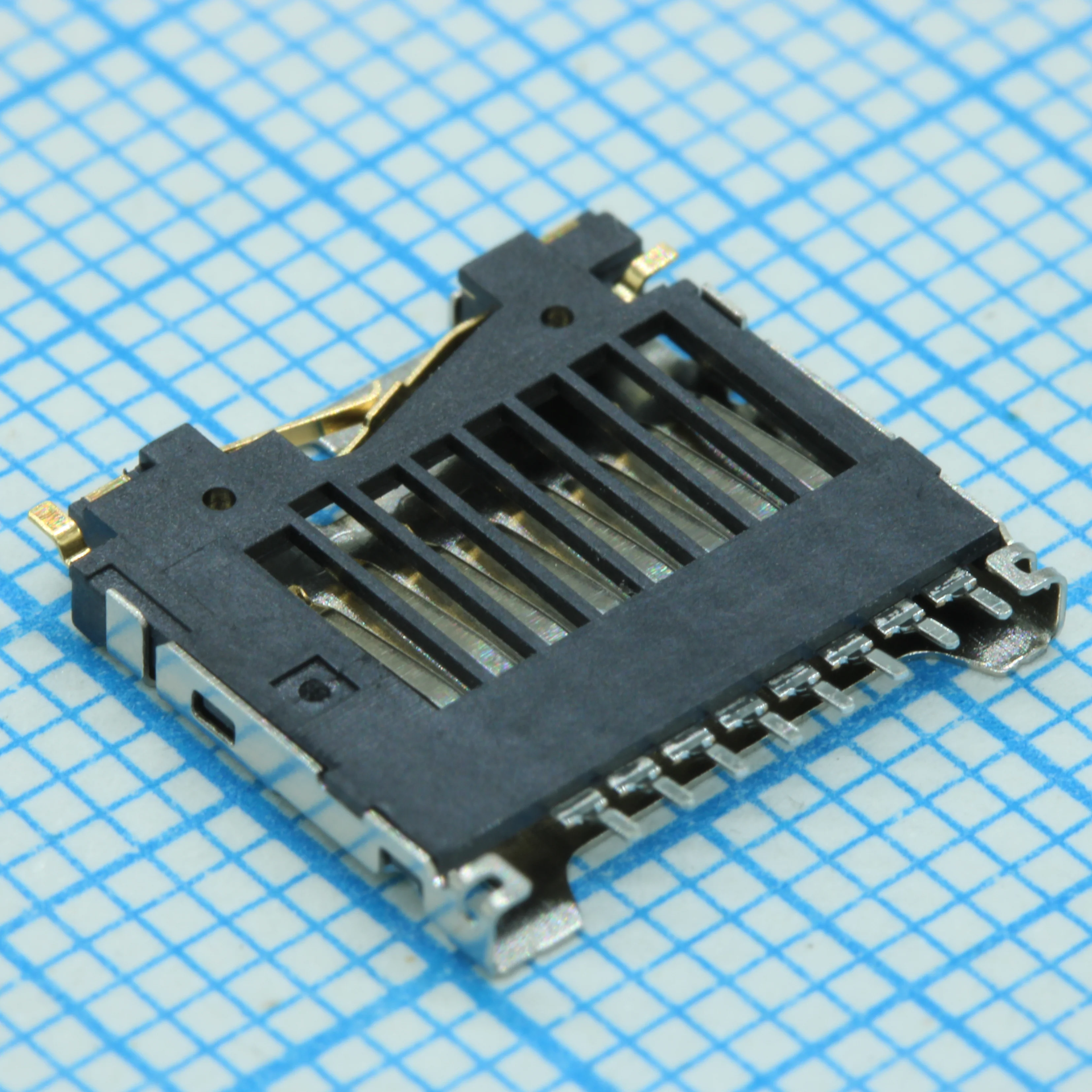 114-00841-68 - Сокет Micro SD карты SKT 8 контактов шаг 1.1мм угловой SMD