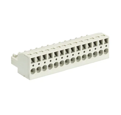 Розетка Wiecon 8513 BFK/14 TOP OB - Розеточный разъем, прямой, на кабель, шаг 3,5 мм, 14 полюсов, номинальное сечение: 1,5 мм кв., пружинная фиксация провода, 250V, 8А, без маркировки, цвет: серый, серия 8513 BFK