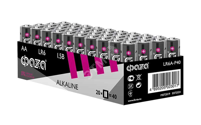 Элемент питания LR 6 (AA) алкалиновая уп. 40 шт. Alkaline Pack-40 5023017