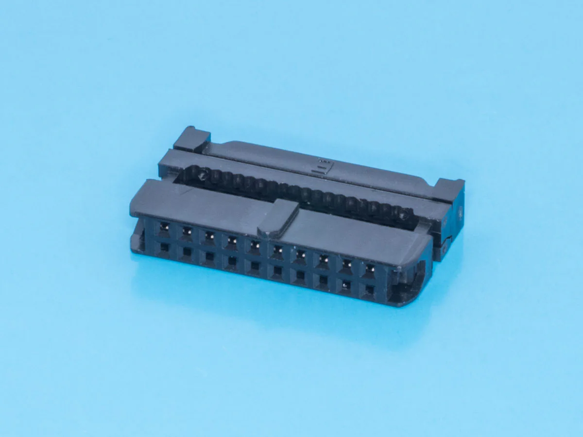 IDC2-20 - IDC разъем, розетка на плоский шлейф 20pin(2x10), шаг 2.00мм