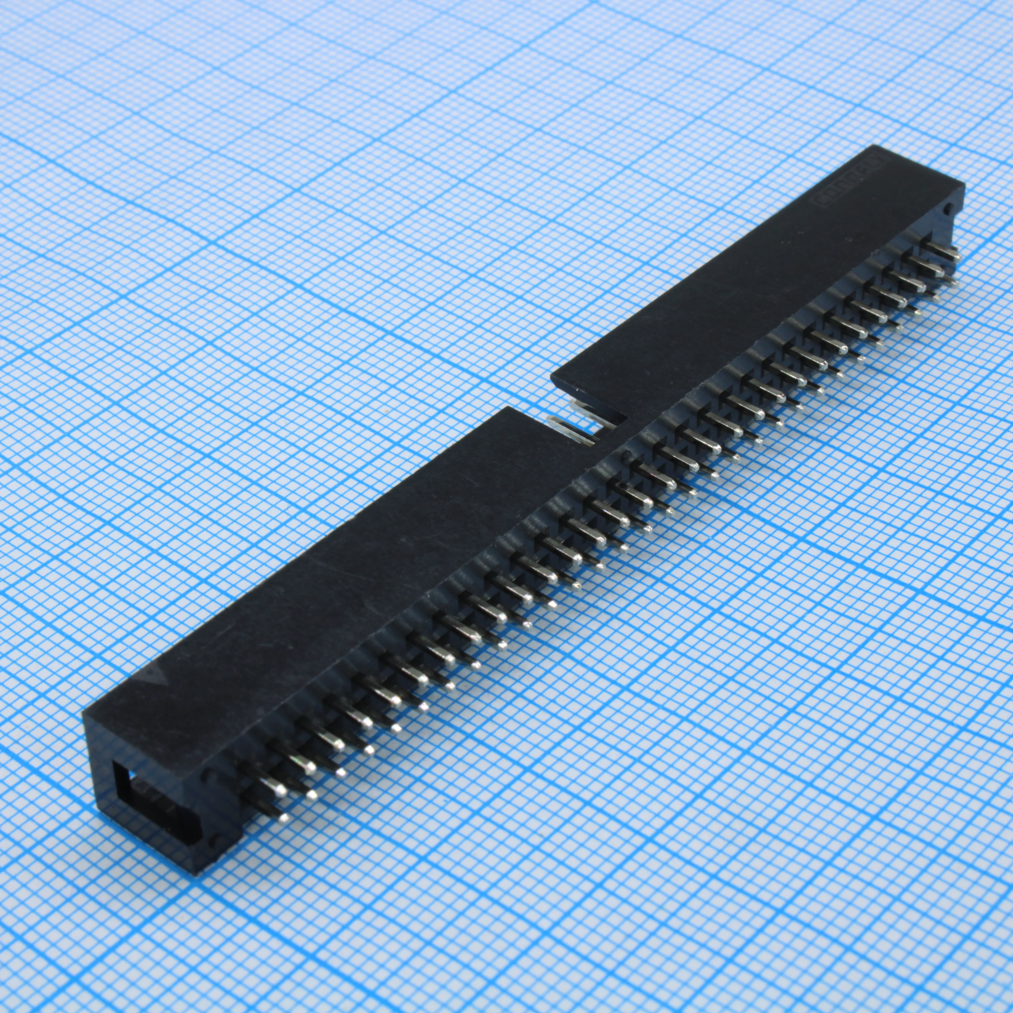 DS1013-60SSIB1-B-0 - IDC разъем, вилка на плату прямая двухрядная 60pin(2x30)., шаг 2.54мм