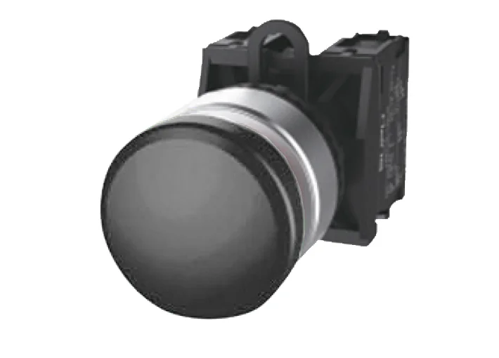 Кнопка грибовидная (черная) TS2520-0EM60-S20 - Кнопка грибовидная, без блокировки, без подсветки, алюминиевое переднее кольцо, с мгновенным нажатием, с контактной группой 2NO, диаметр головки кнопки 30 мм, диаметр посадочного отверстия: 22 мм, цвет: черны