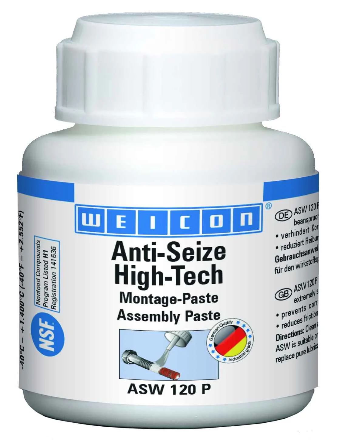 wcn26100012 - 10000193 WEICON Anti-Seize High-Tech Монтажная паста (120 г) антикоррозионное средство, не содержащее металла