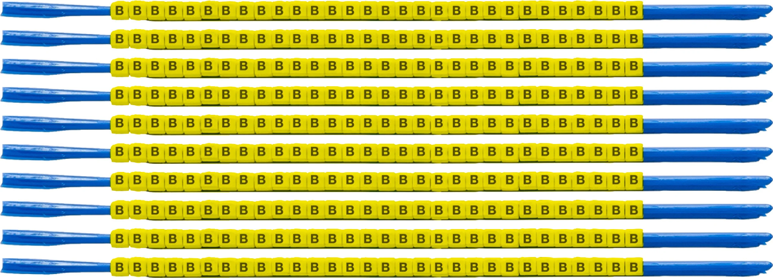 brd333011 - SCNG-07-B клипсы жёлтые, 300шт/упак, для провода 1,9-2,4мм диаметра, легенда B