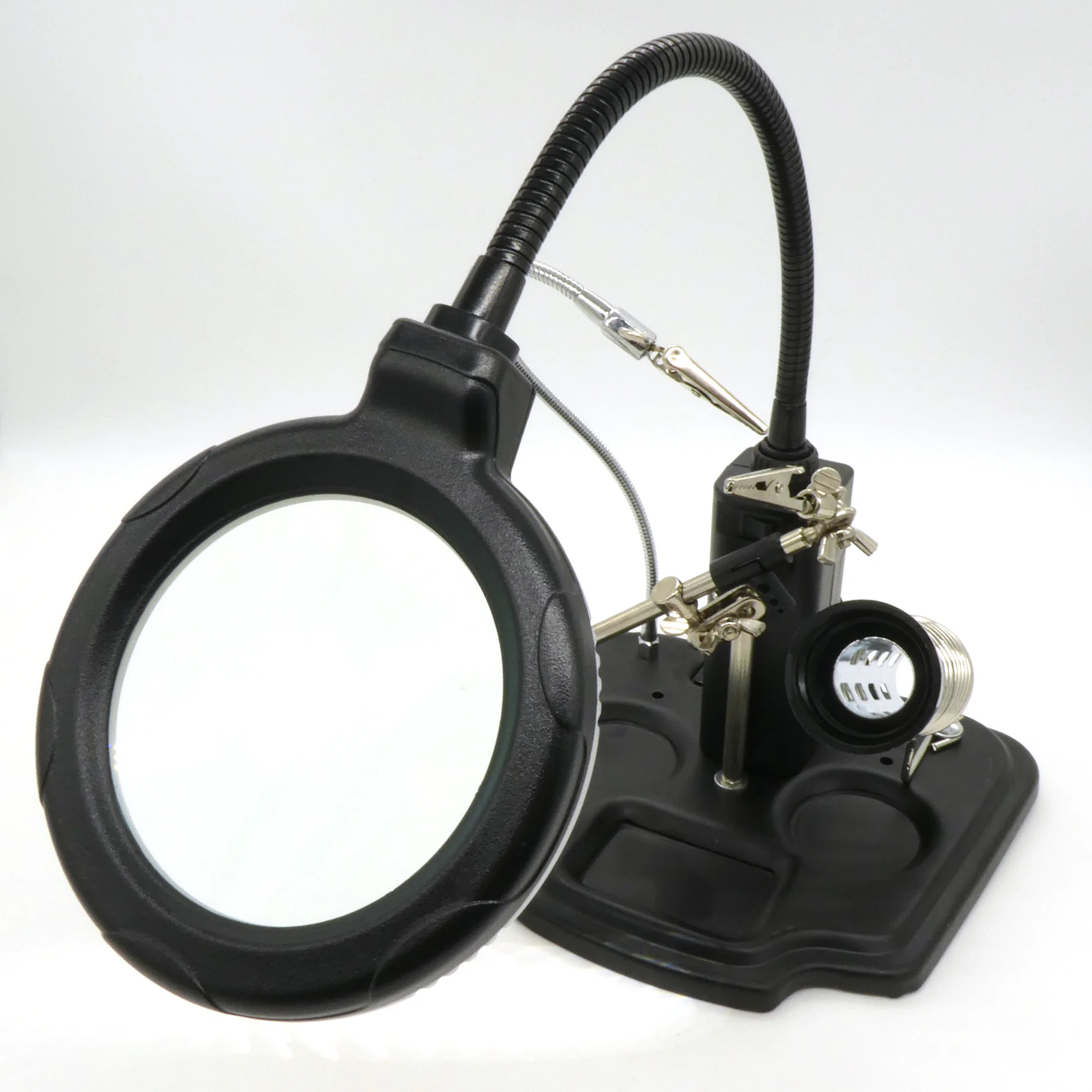 Линза х 3  ZD-10Y - держатель третья рука, d90mm,16 LED