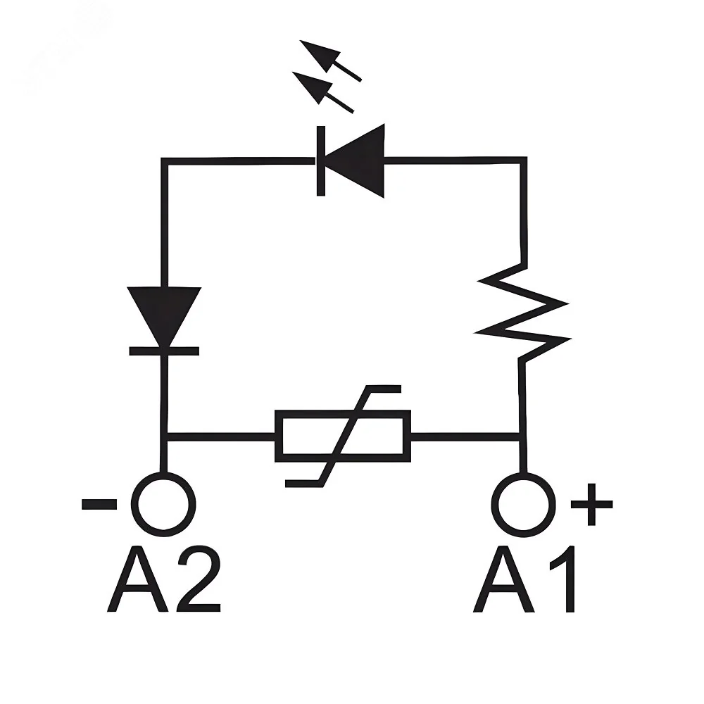 Модуль индикации и защиты, LED зел-ный+Варистор (A1+), 240V AC/DC IMD-LV4G