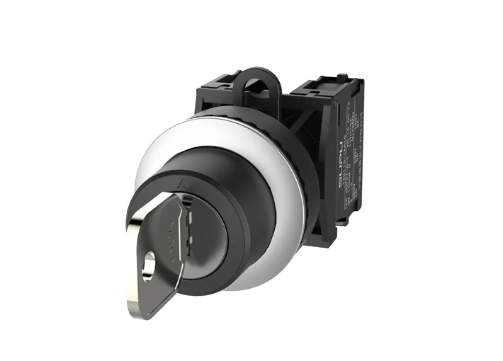 Селекторный переключатель (черный) TS2520-2BM60-R10 - Переключатель, с ключом, 3-х позиционный, фиксируемый, ключ вынимается из положения центр+слева+справа, без подсветки, утопленное алюминиевое переднее кольцо, с плавным нажатием, с контактной группой 1
