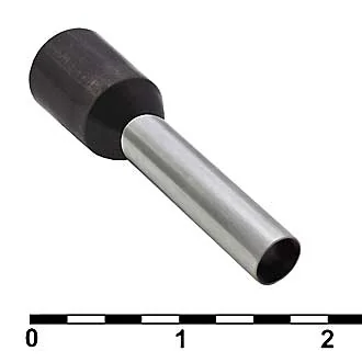 DN04012 BLACK (2.8X12MM) - Наконечник на кабель DN04012, черный, 2.8x12 мм