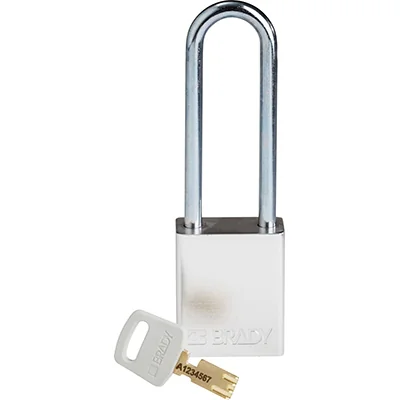 gws150283 - Замок SafeKey алюминиевый со стальной дужкой, высота дужки – 76 мм, диаметр дужки – 6.4 мм, алюминиевый корпус, размеры корпуса – 46х38х19 мм, цвет – серебристый, 1 шт/упак