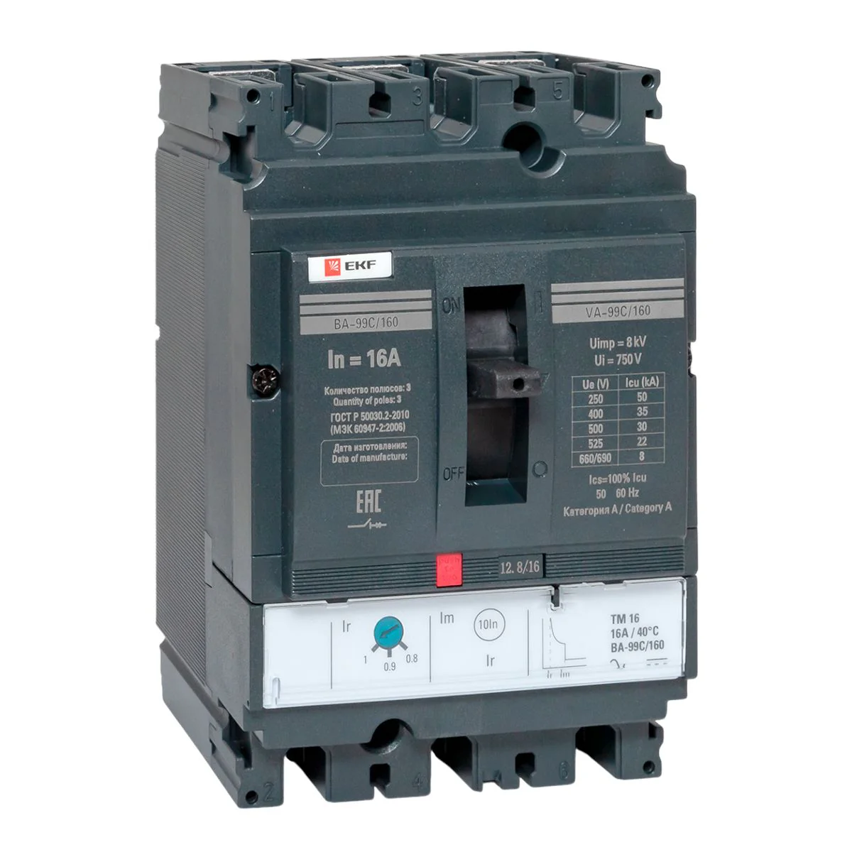 Выключатель автоматический ВА-99C (Compact NS) 160/ 16А 3P 36кА EKF PROxima(кр.1шт)