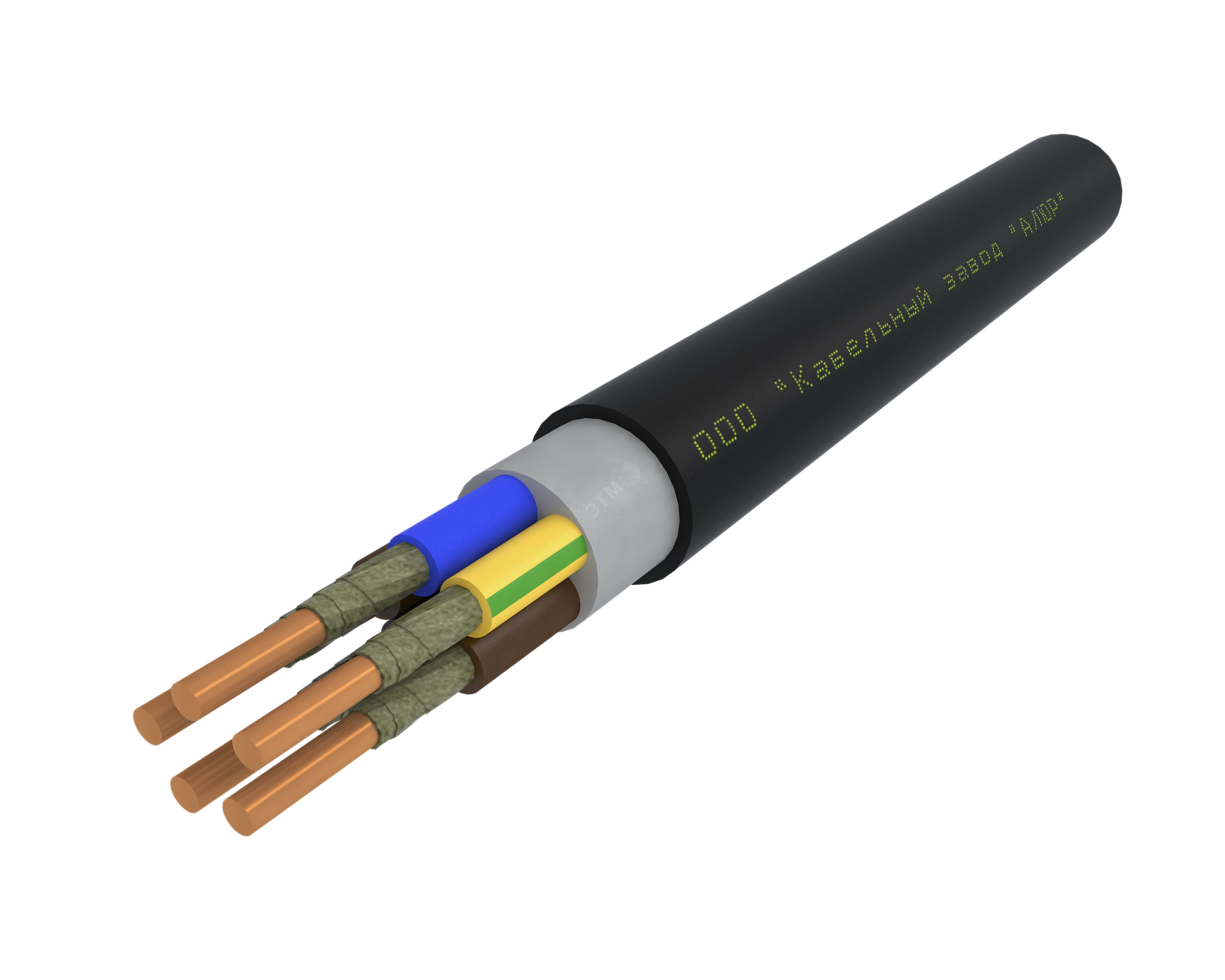 Кабель силовой ВВГнг(А)-FRLS 5х35ок (N.PE)-0.66    (барабан) однопроволочная 00-00004604