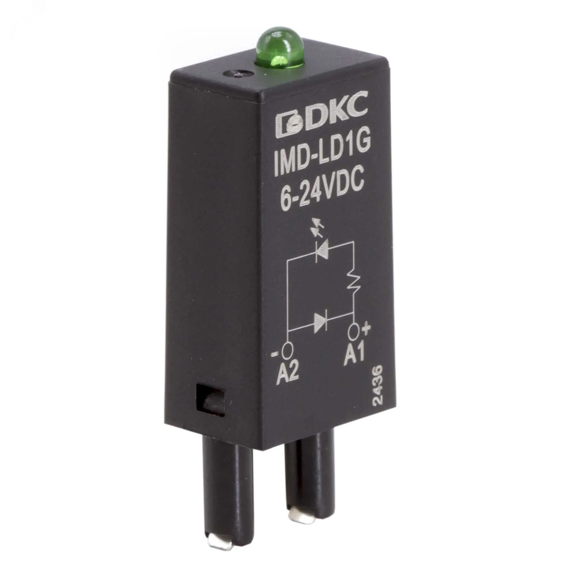 Модуль индикации и защиты, LED зел-ный+диод (A1+), 6-24V DC IMD-LD1G