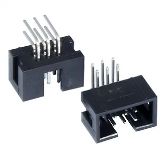 BH-06R  (IDC-06MR) - IDC разъем, вилка на плату угловая двухрядная 6pin(2x3)., шаг 2.54мм