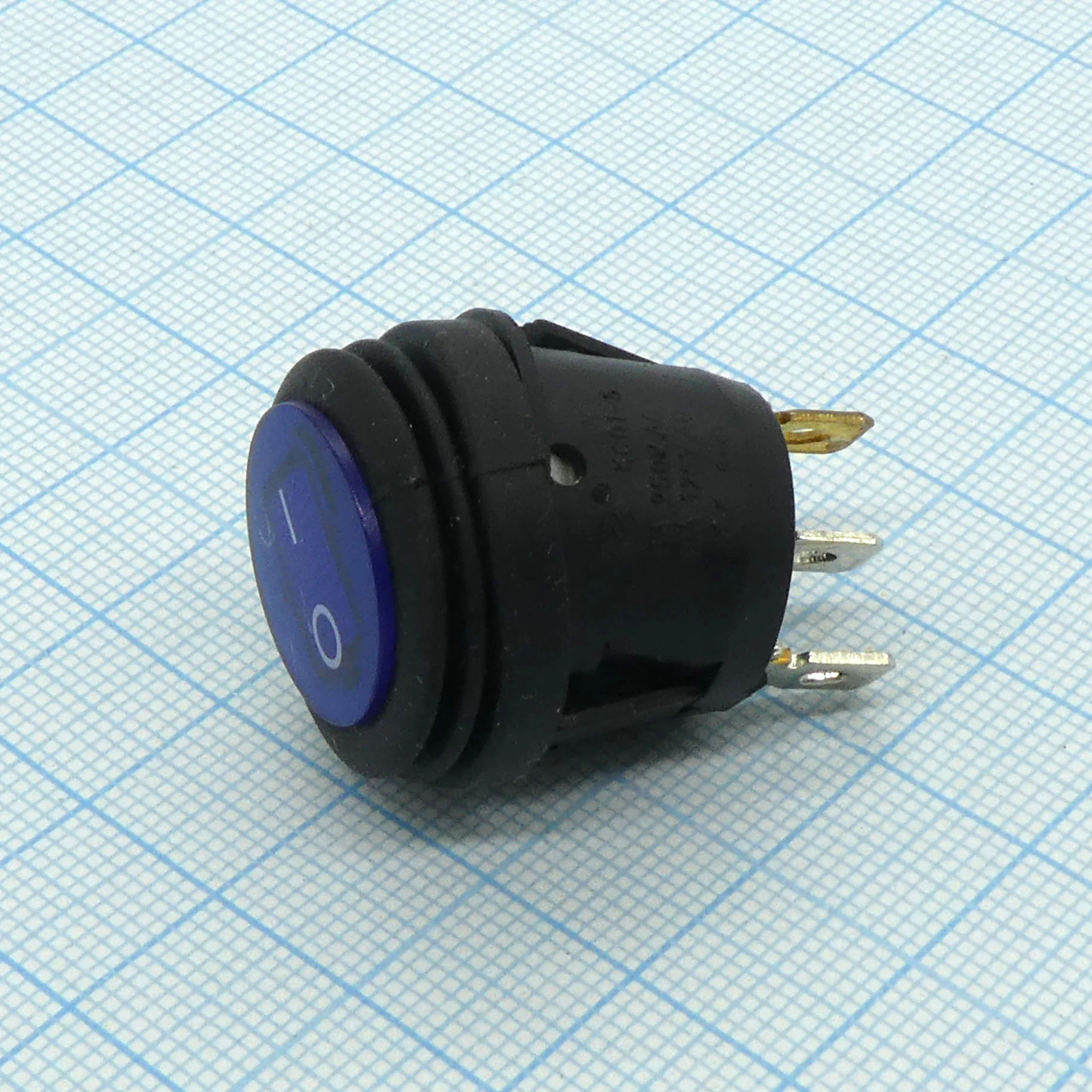 DS WR-3107-12V 3P влагозащ. син - 2 полож. 2+1конт(4.8) 12V/15A AC влагозащита, синяя подсветка 12В