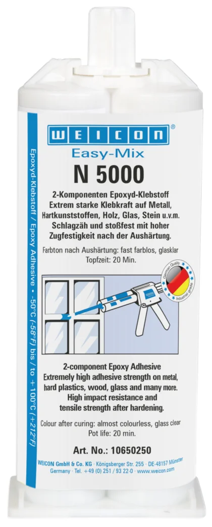 wcn10650250 - 10016374 WEICON Easy-Mix N 5000 (50 мл) Эпоксидный клей затвердевающий 20 минут, прозрачный
