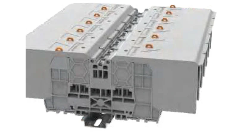 Болтовая клемма BS8-GY - Болтовая клемма, тип фиксации провода: болтовой, номинальное сечение: 8 мм кв., 192A, 1000V, ширина: 29 мм, с защитной крышкой, цвет: серый, винтовая перемычка, тип монтажа: DIN35