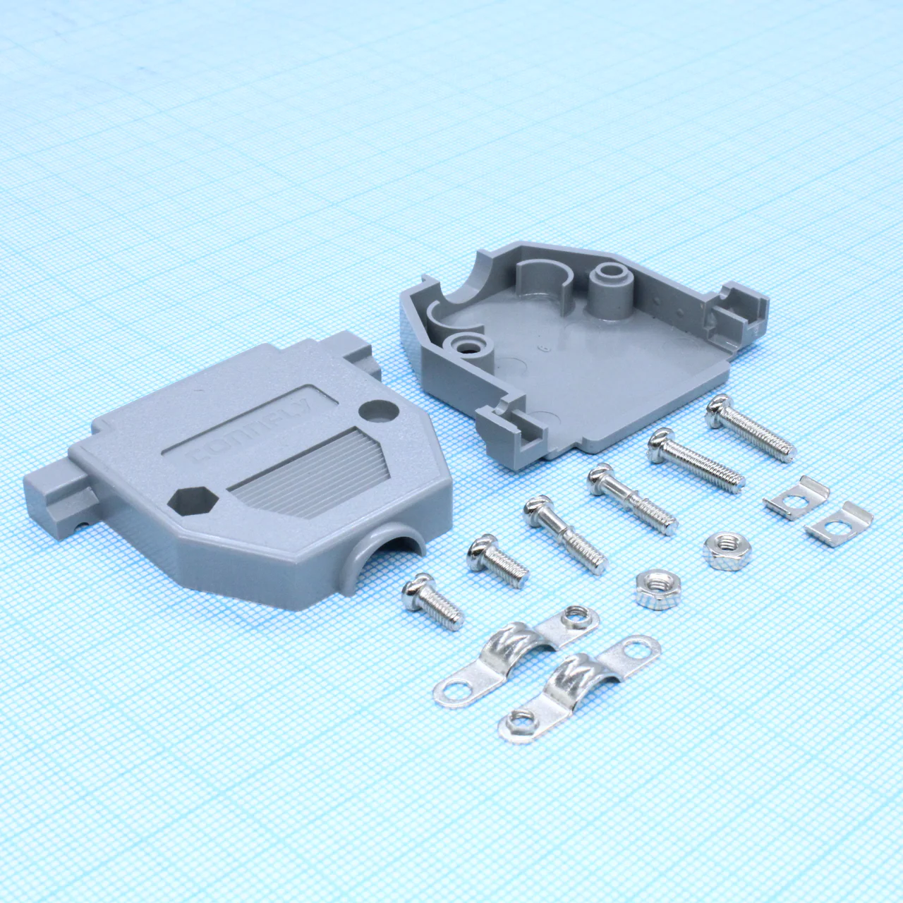 DS1045-25AP1S1-B - Кожух для D-SUB разьема 25 pin, пластик, серый