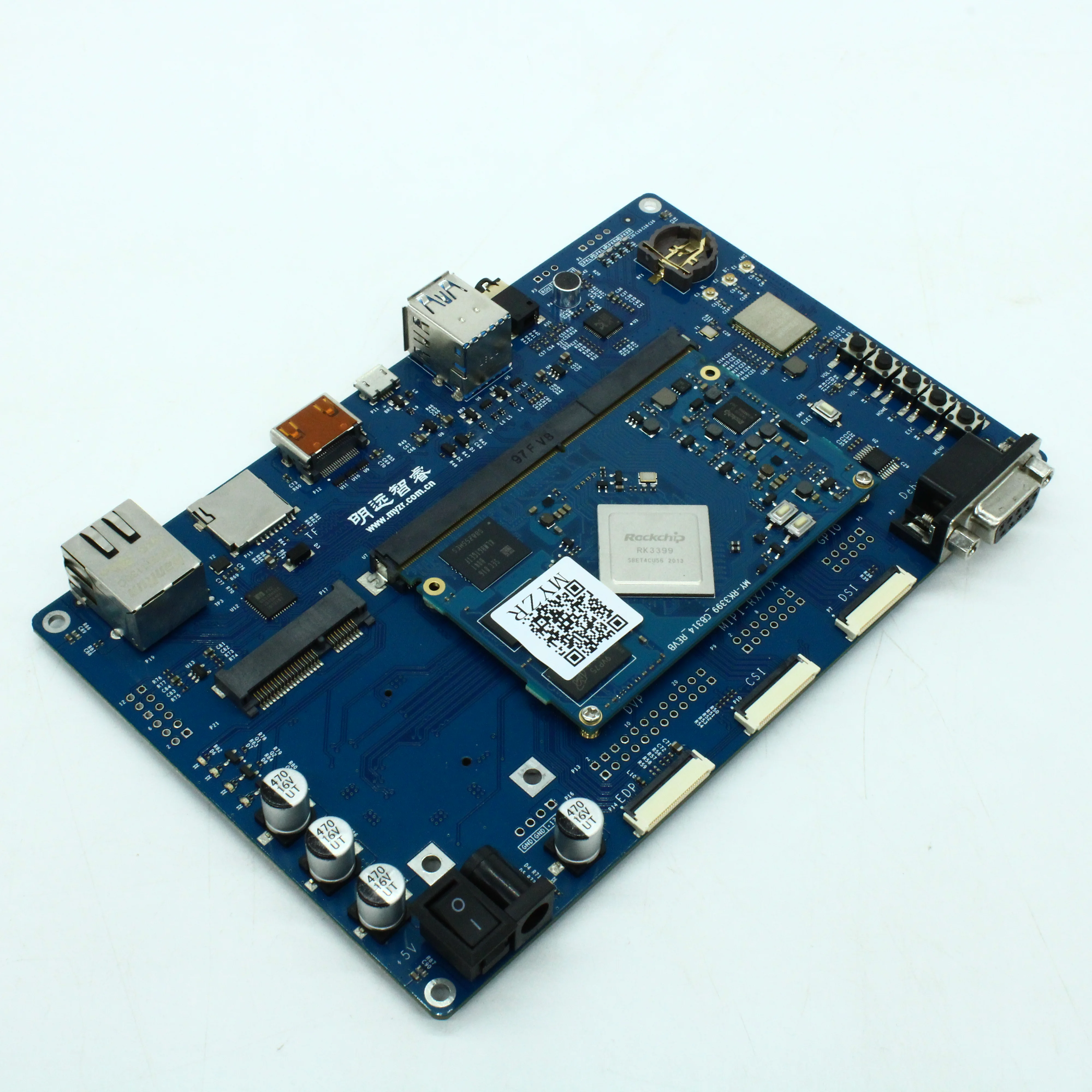 MYZR-RK3399-EK314-2G-8G - Отладочный комплект материснкая плата + SOM модуль на базе микропроцессора Rockchip RK3399. 2G-8G