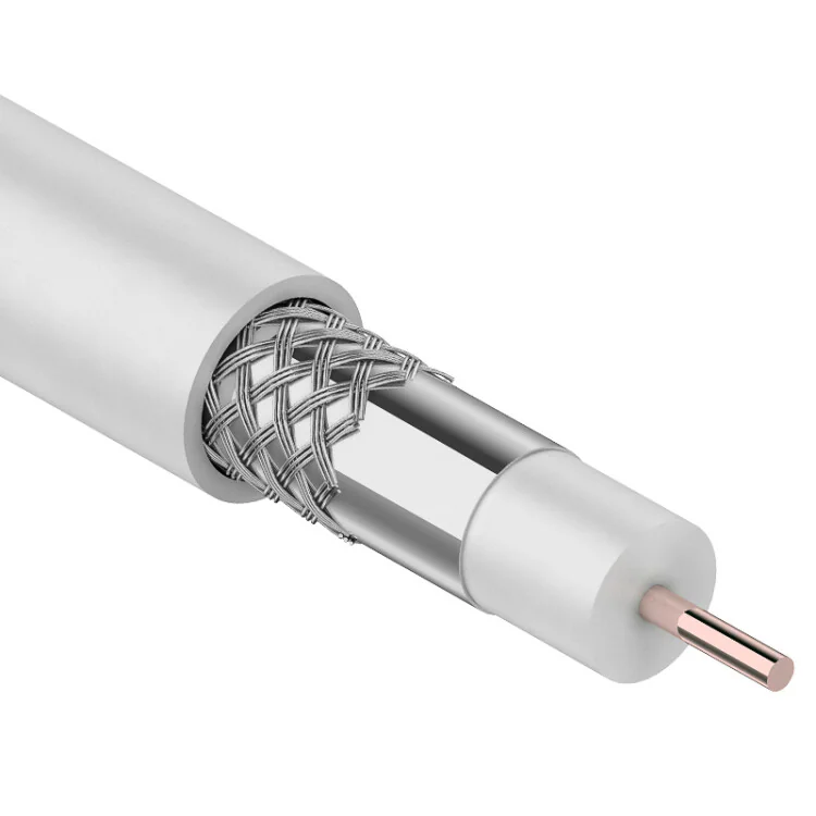 Кабель коаксиальный RG-6U, 75Ом, CCS/Al/Al, 64%, 100м, INDOOR, белый - в бухте 100м