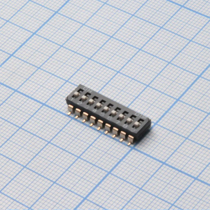 DM-09-V - Движковый переключатель 9 групп SMD монтаж 2.54мм 25мА 24В