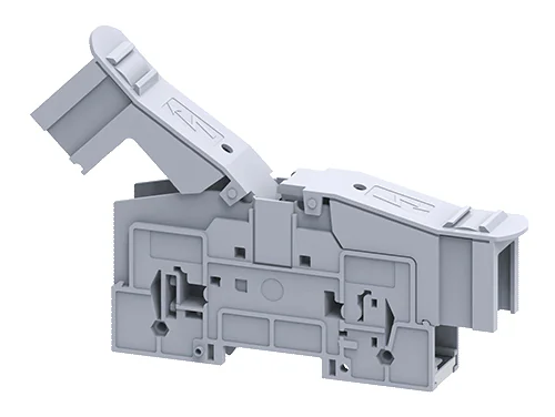 PTB35/50SH - Сильноточная болтовая клемма, М6, тип фиксации провода: болт, 150A, 1000V, номинальное сечение: 1,5 - 50 мм кв., цвет: серый, тип монтажа: DIN35, с защитными крышками