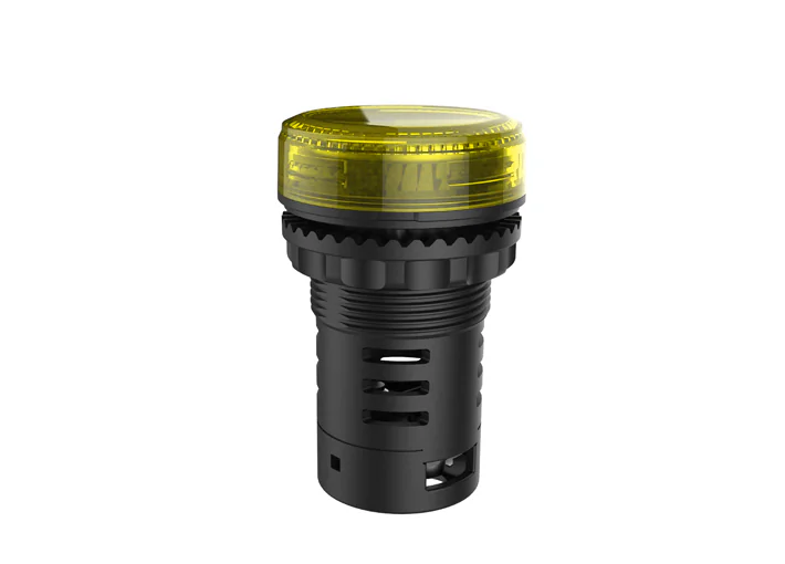 Индикатор (желтый) TS2011-3BD30 - Индикатор, тип F2, LED AC/DC 36V, пластиковое переднее кольцо, диаметр головки индикатора 29,5 мм, диаметр посадочного отверстия: 22 мм, цвет: желтый