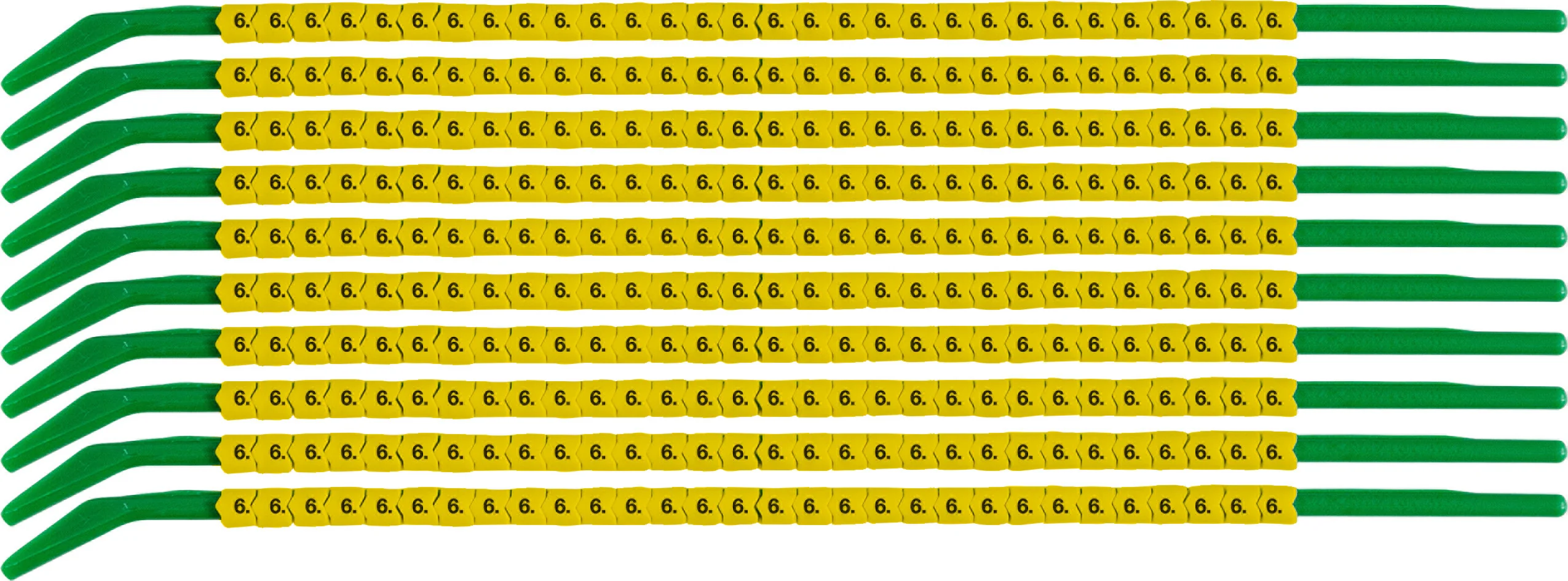 brd333156 - SCNG-09-6 клипсы жёлтые, 300шт/упак, для провода 2,5-3,0мм диаметра, легенда 6