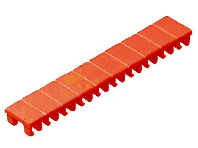 Шильдик 9705 A / 5 / 10 RED - Маркировка для клемм сечением 2,5 мм.кв., шириной 5 мм, 10 шильдиков, красная, чистая
