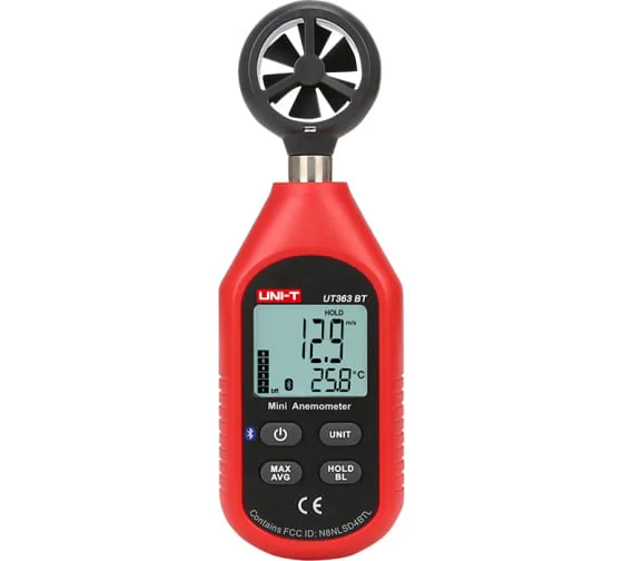 UT363BT - Измеритель скорости и температуры воздушного потока, термоанемометр с Bluetooth