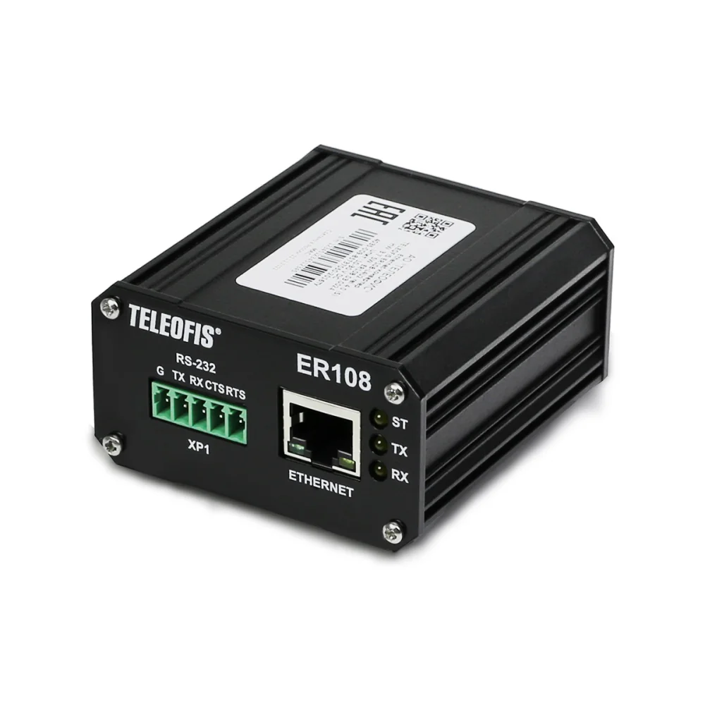 ER108-L4U2 (R) (Teleofis) - конвертер - Двунаправленный преобразователь интерфейсов для подключения устройств с интерфейсами RS-232, RS-485, RS-422 к сети Eternet.