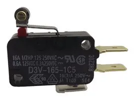 D3V-165-1C5 - Микропереключатель с короткой лапкой c роликом 16А 250В (28.8х10.3х15.8мм) SPDT соединение клеммой