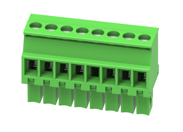 Розеточный разъем на кабель MC-RE3.5V06C-R-0001 - Розеточный разъем, угловой, на кабель, шаг: 3.5 мм, 6 полюсов, фиксация провода винтовая, исполнение: стандартное, 160V, 8A, цвет: зеленый