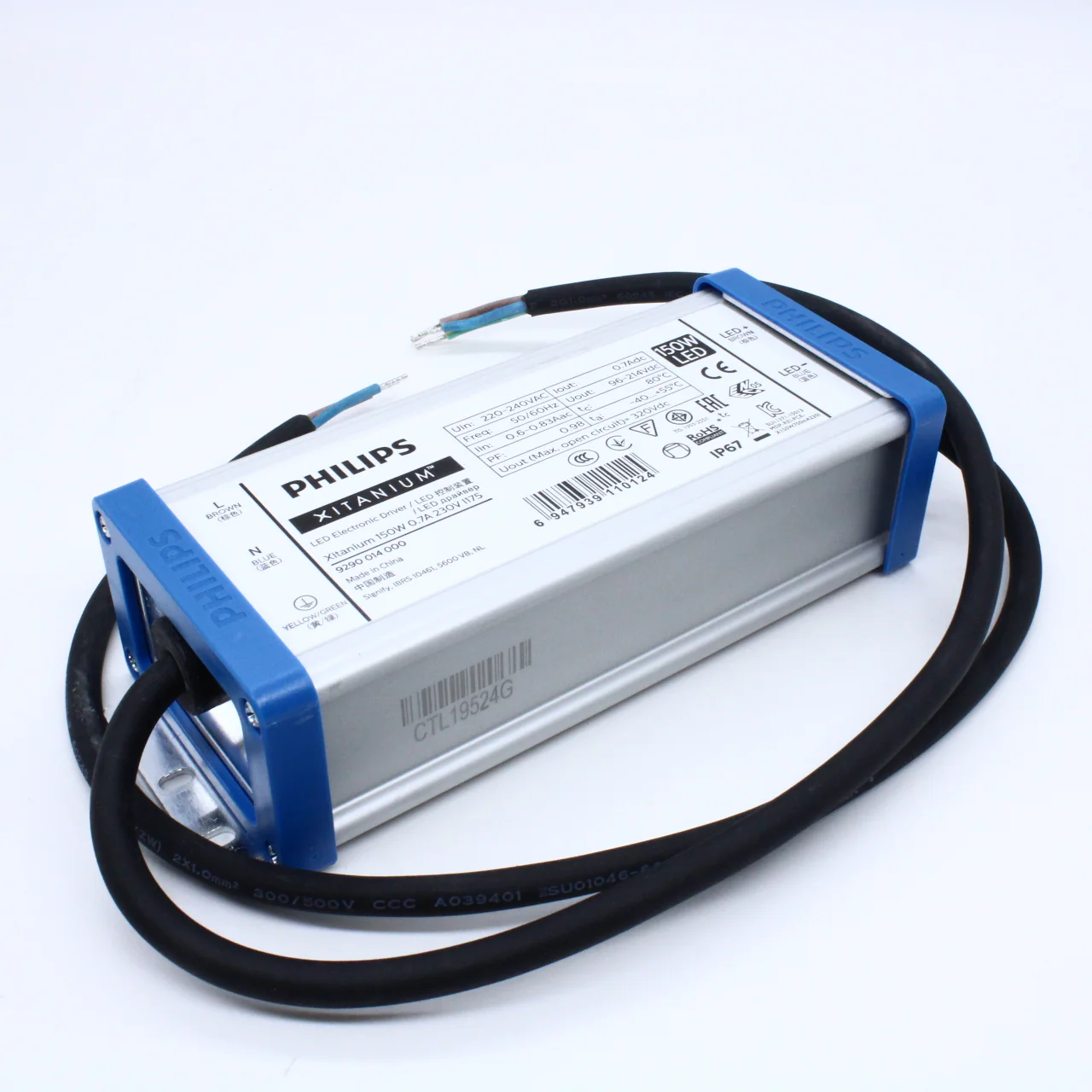 XITANIUM 150W 0.7A 230V I175 - AC-DC, 150Вт, ККМ, IP67, стабилизация тока, вход 110…305В AC, 47…63Гц, выход 0.7A/96…214В DC, в корпусе, 175х68.2х45мм, -40…+55°С