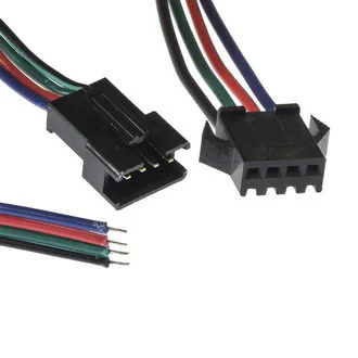 SM CONNECTOR F/M 4P*150MM - Межплатный кабель питания SM коннектор шаг 2.54мм 4pin, комплект вилка-розетка, длина проводов 2х75мм